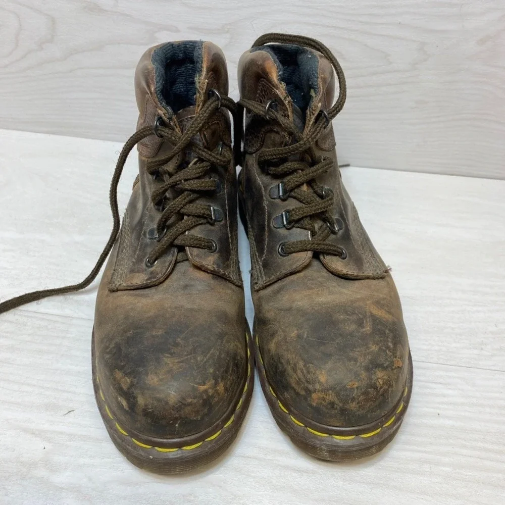 Dr. Martens 7735 Steel Toe Work Boots Brown Leather Made in England Mens‎ 6 UK 7